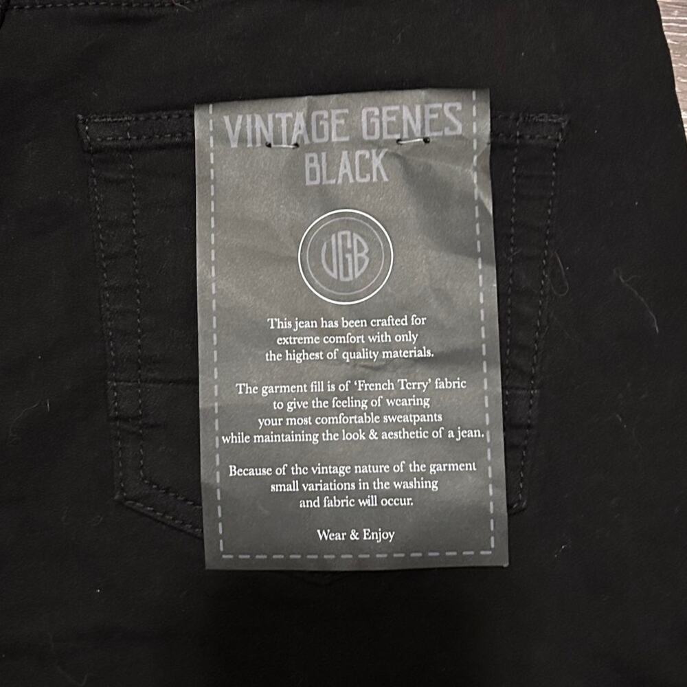 Vintage Genes Black Shorts Men's 30x8 Black Slim Fit French Terry Denim NWT - Picture 4 of 6